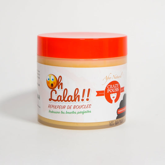 CRAZY POUSS - Oh lalah repulpeur de boucles - Karité Ricin - Crème riche en beurre de Karité et d’huile de Ricin pour repulper vos boucles