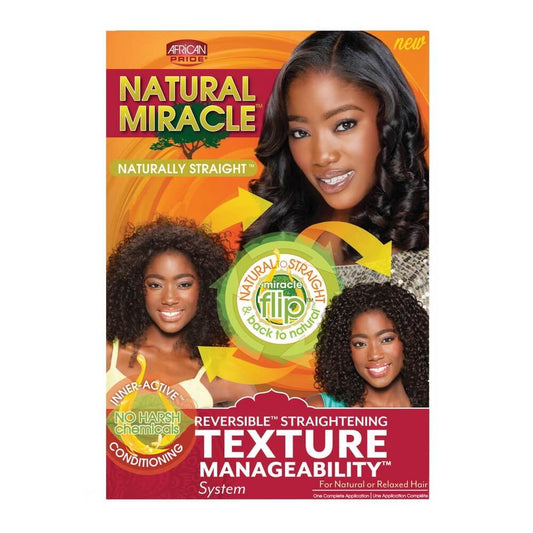 AFRICAN PRIDE NATURAL MIRACLE  Kit Texture Manageability Reversible Straightening