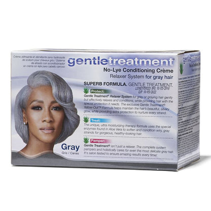 GENTLE TREATMENT  Kit De Défrisant Pour Cheveux Gris