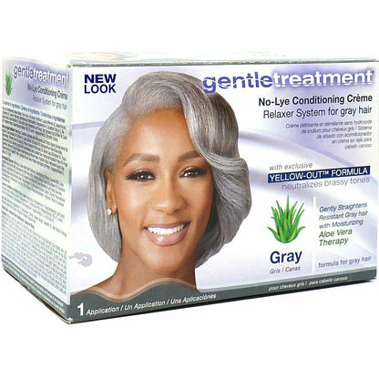 GENTLE TREATMENT  Kit De Défrisant Pour Cheveux Gris